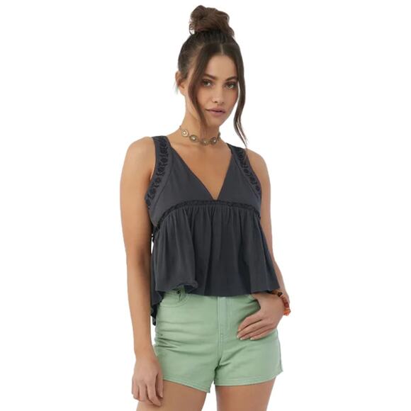 O'Neill Deanna Tank Top in Charcoal Womens Sz M - Picture 1 of 8